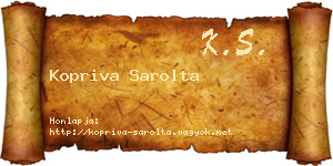 Kopriva Sarolta névjegykártya